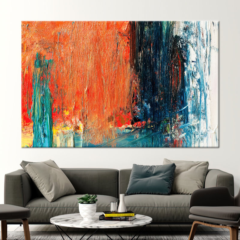 Orange, Modern Poster, Contemporary Canvas Art, Orange Art, Oil Painting Print, Abstract Orange Poster, Abstract Wall Art,