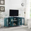 Meuble télé 62 po, armoire de rangement avec porte vitrée et tablettes réglables