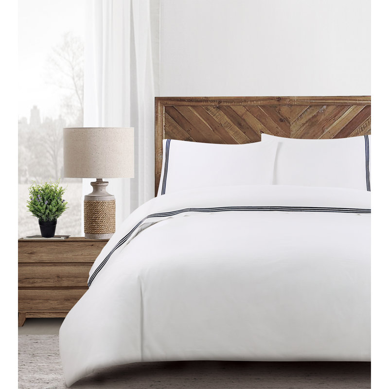 Ensemble de housse pour couette, Noir, Housse de couette double / grand + 2 taies décora