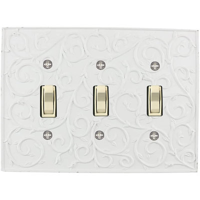 No Subject 3 - Gang Toggle Light Switch Standard Wall Plate
