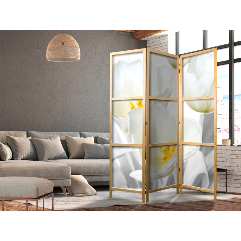 135cm W x 171cm H 3 - Panel Solid Wood Folding Room Divider
