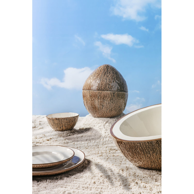 Tropical Fruits Earthenware Dessert Bowl