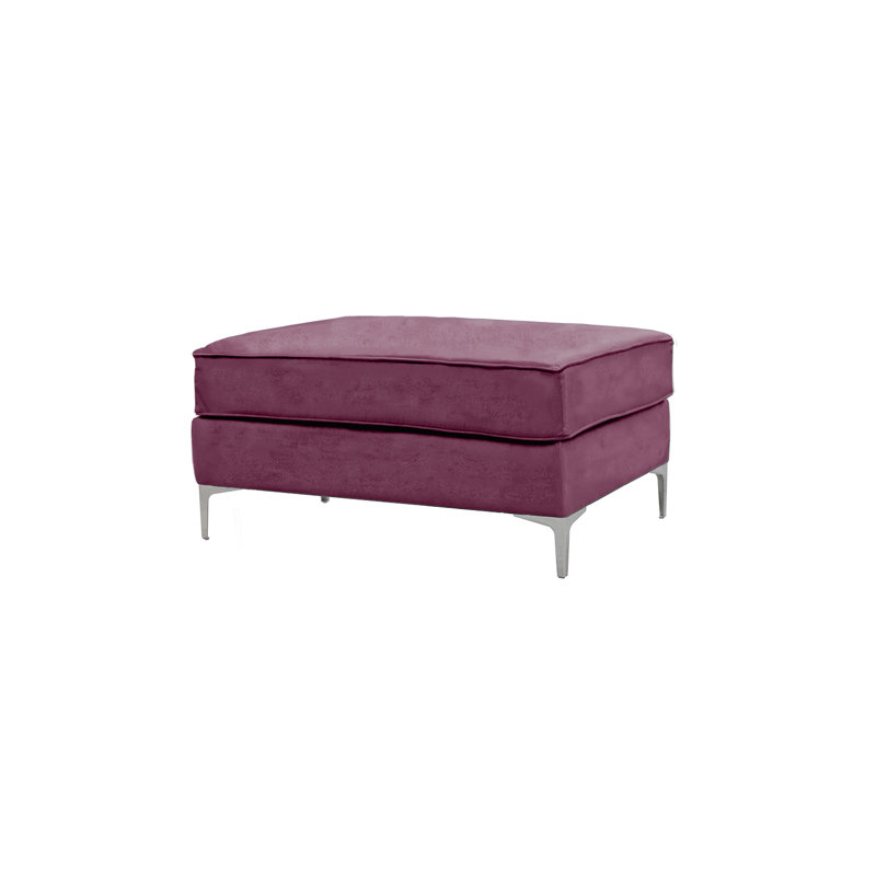 Georgio 93cm Wide Velvet Rectangle Ottoman, Amethyst Purple