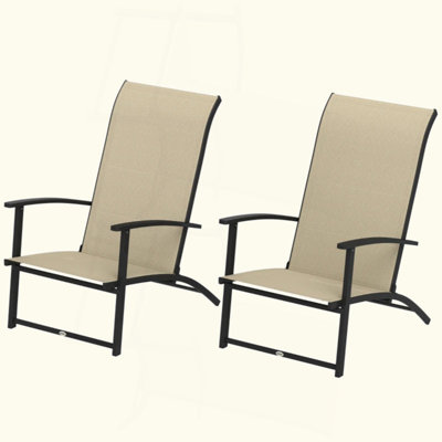 Chaises pliantes à dossier haut, ensemble de 2 chaises d'extérieur