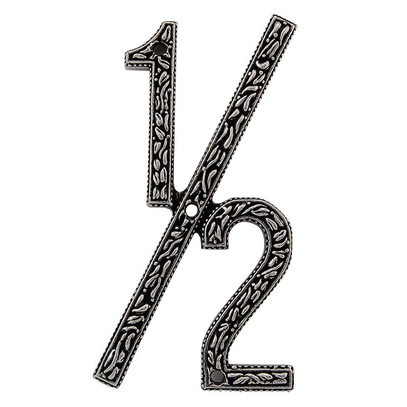 5 in. San Michele House Number, 1/2, Vintage Pewter