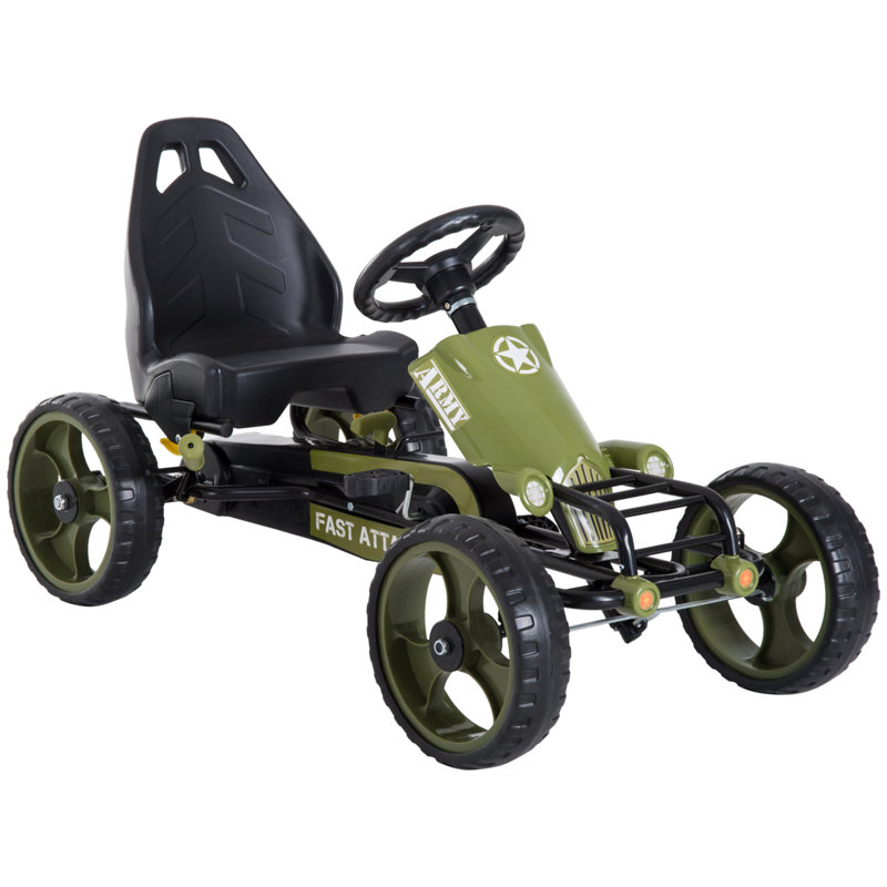 Coats Pedal Go Kart with EVA Tyres Manual Clutch for Age 3-6 Years Green