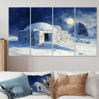 Ensemble de salon Igloo In Blue and White Tons II - Winter Landscape Wall Art