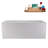 59" Streamline Soaking Matte White Stone Resin Freestanding Tub And Tray With Internal Drain In Polished Chrome