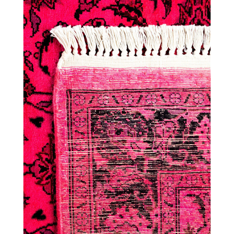 Tapis unique noué à la main Weirsky - rose Weirsky