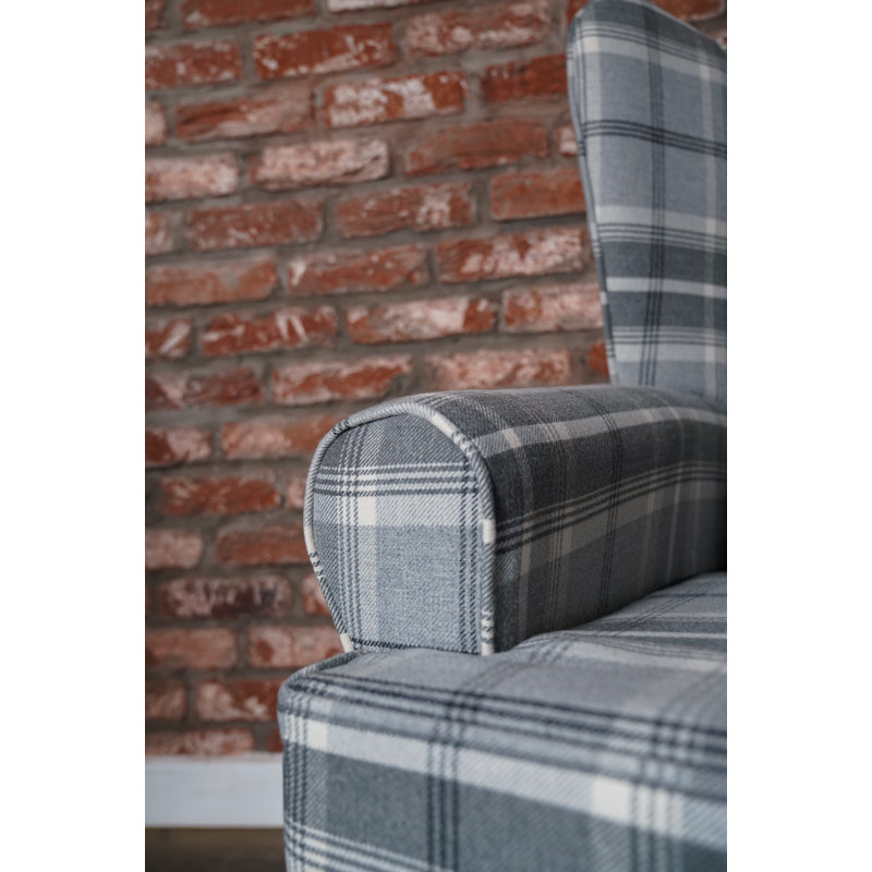 Bartee Wingback Chair, Dark Grey/White