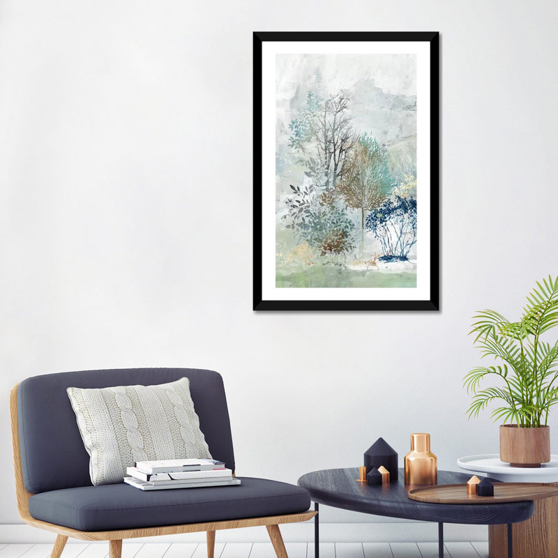 "Silence mystère I" par Allison Pearce, reproduction d’art, H 32 po x l 24 po x P 1 po, Blanc, Papier encadré noir