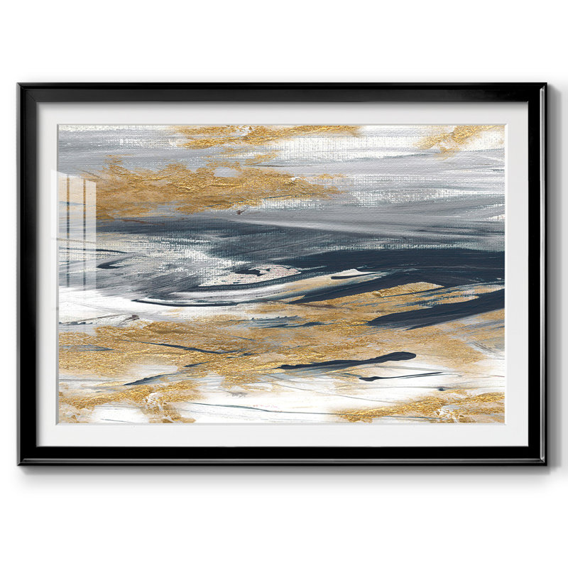Tumultueux, encadré bleu marine, impression encadrée avec biseau mat et verre, Noir, H 30 po x l 44 po x P 1,5 po