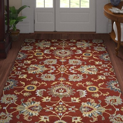 Pasadena Handmade Tufted Wool Red Rug -  Alcott HillÂ®, 26B715757B18482095A96141BC0D7AD3