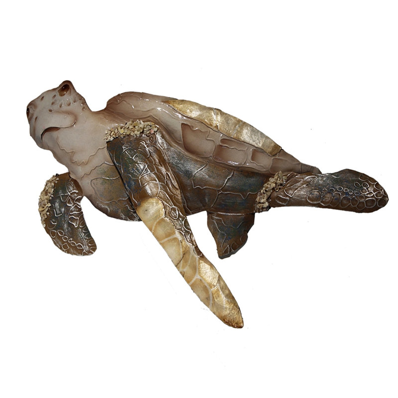 Art mural en métal et tortue de plage 6,5 x 18 x 3 po