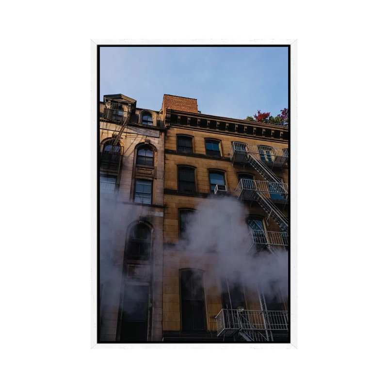 Manhattan Steam by Bethany Young - Print on Canvas, 101.6cm H x 66.04cm W x 3.81cm D, White Framed