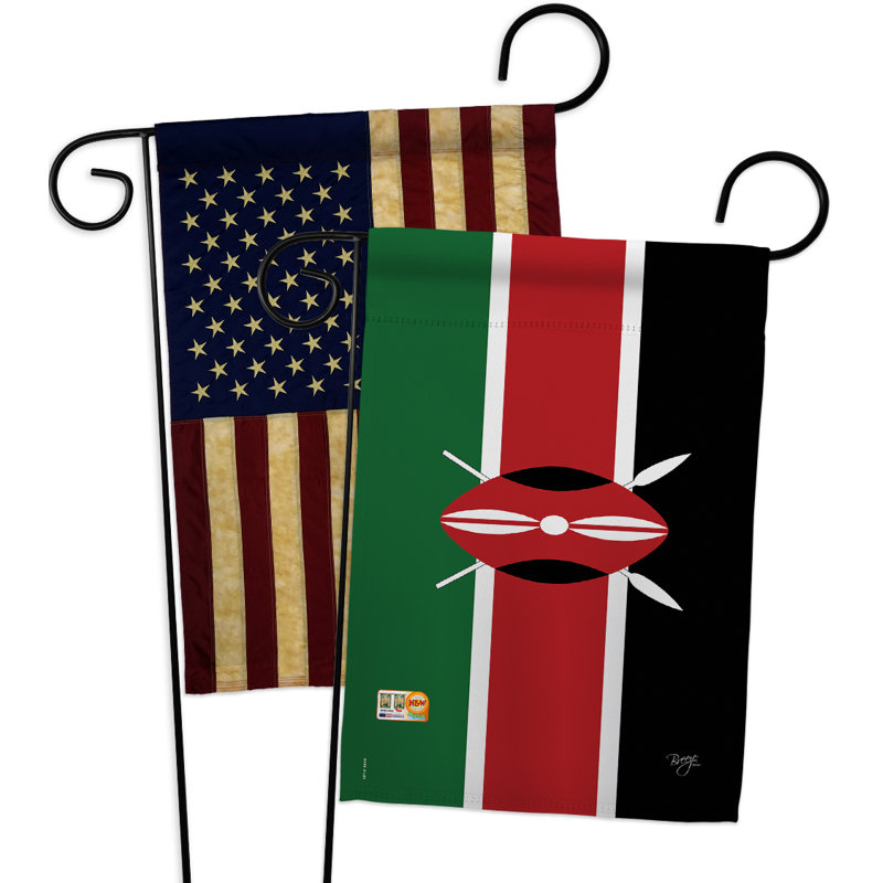 Ensemble de drapeaux décoratifs en polyester 2 faces 19 x 13 po 3 pièces kenya impressions