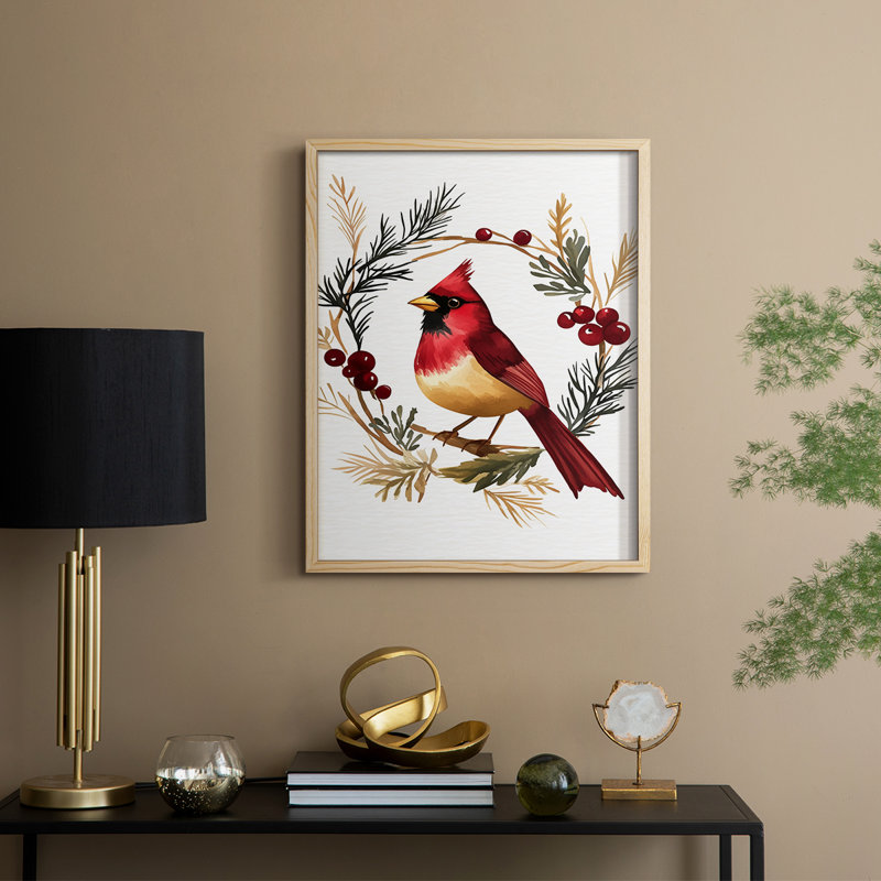 «Christmas Holiday Art», reproduction d'art encadrée - Bois massif, H 11 po x l 9 po, Naturel