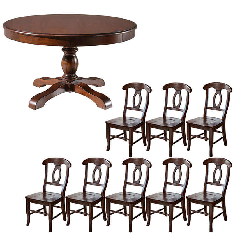 Ensemble de table de salle à manger en bois massif de style américain, H 30,3 po x L 54,3 po x l 54,3 po