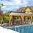 24 Ft. W x 14 Ft. D Hardtop Gazebo, Galvanized Steel Double Roof with Aluminum Frame, Outdoor Gazebo with Curtains and Nettings for Patio, Backyard and Deck-132204328-132271075