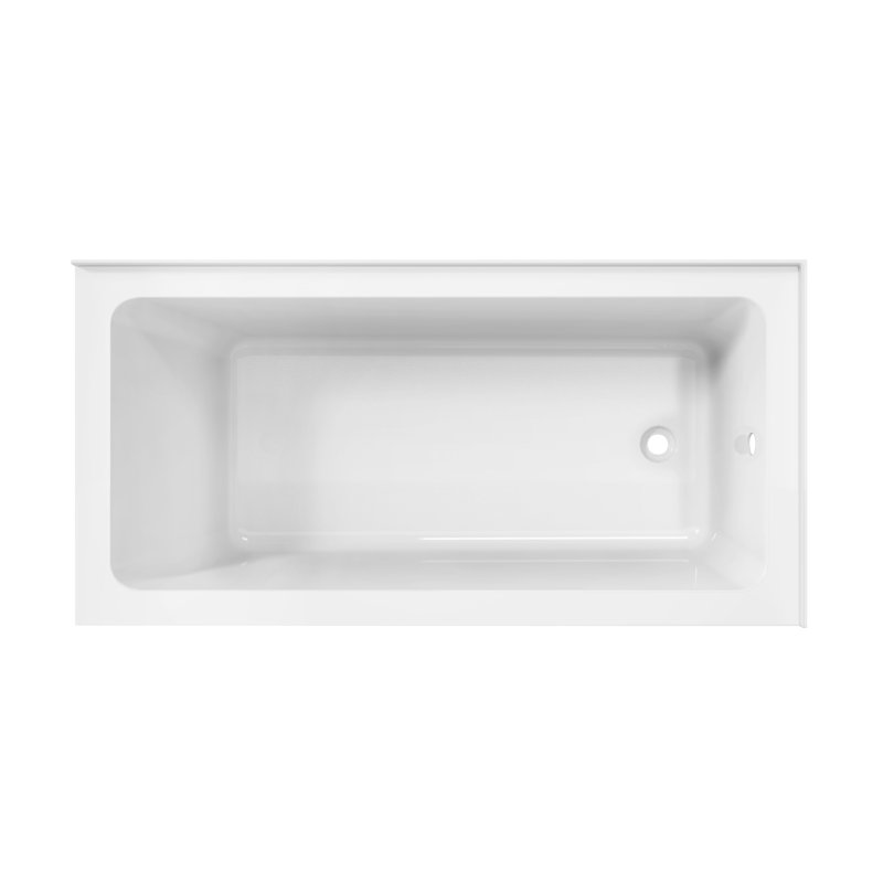 Kingston Brass Aqua Eden 60-Inch Acrylic Rectangular 2-Wall Corner Alcove Tub, Hand Drain, Right