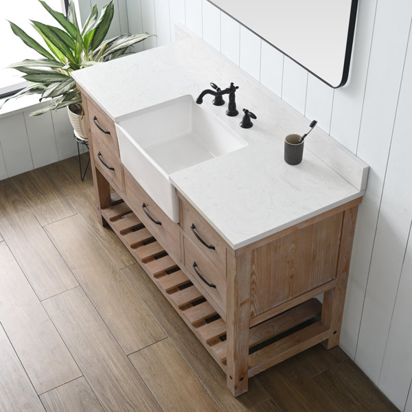 Breakwater Bay Saur 42'' Free Standing Single Bathroom Vanity with  Engineered Stone Top & Reviews