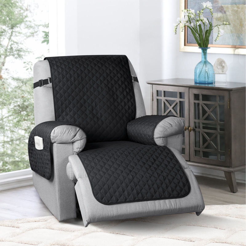 Housse de protection pour fauteuil inclinable Kyrstie, Microfibre noire