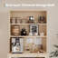 Armoire de cuisine autoportante de 62 pouces avec grand comptoir, portes en verre, tiroir et tablettes réglables - rangement pour micro-ondes pour la salle à manger, le salon ou les petits espaces-1067942996
