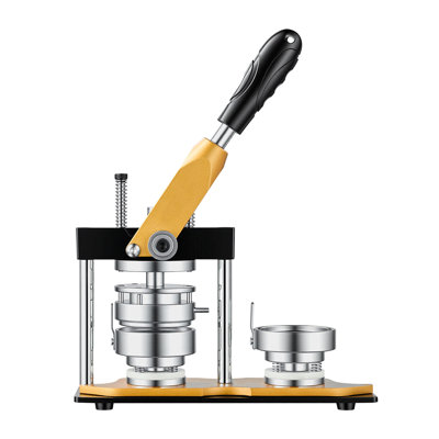 Machine à fabriquer les boutons, 2,25 po / 58 mm, presse à broches en métal durable avec 100 composants de bouton, coupe circulaire et guide d'instructions, conception de poignée ergonomique, filière en acier, idéale pour fabriquer des insignes, des épingles et des porte-clés