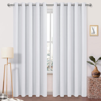 2 Thick Panels Room Darkening 85% Blackout Curtains, Thermal Insulated Block Out Light Grommet Top Drapes