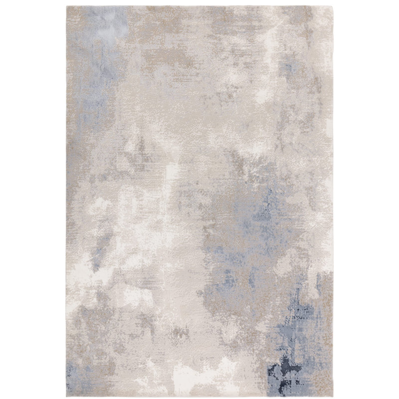 Caydren Abstract Blue/Beige Area Rug, Rectangle 200 x 290cm