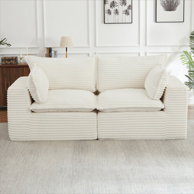 Loveseat Sofa, Cloud Boneless Couches for Living Room, Modern Modular Sectional Sofa, Oversized