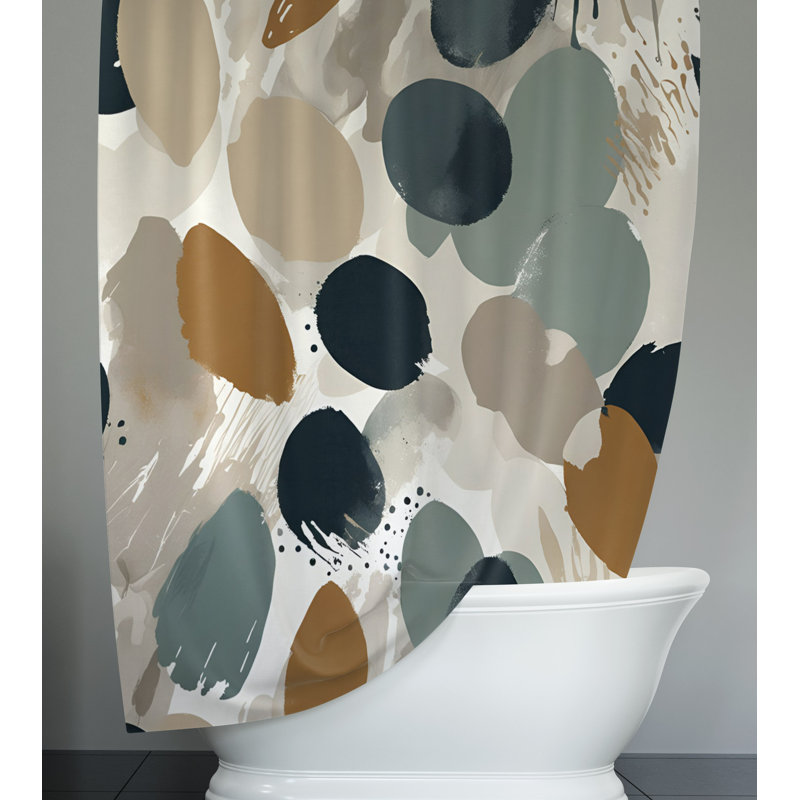 Rideau de douche abstrait Diena, H 93 po x l 70 po