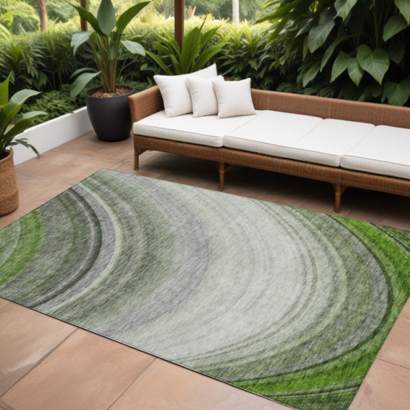 Tapis vert lavande 10 'x 14' vert artichaut abstrait et vert émeraude