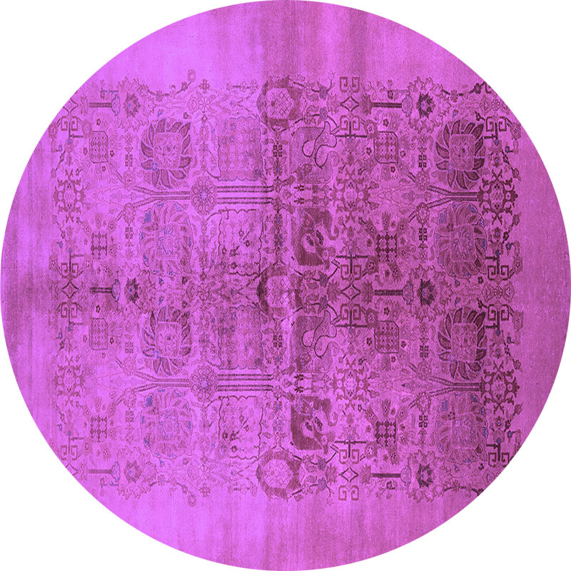 Washable Abstract Indoor Rug, Round 7'