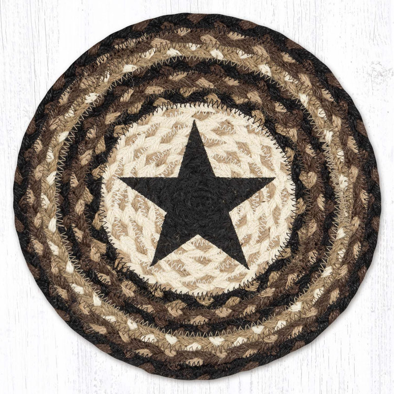  Black Star Printed Round Trivet 10"x10"