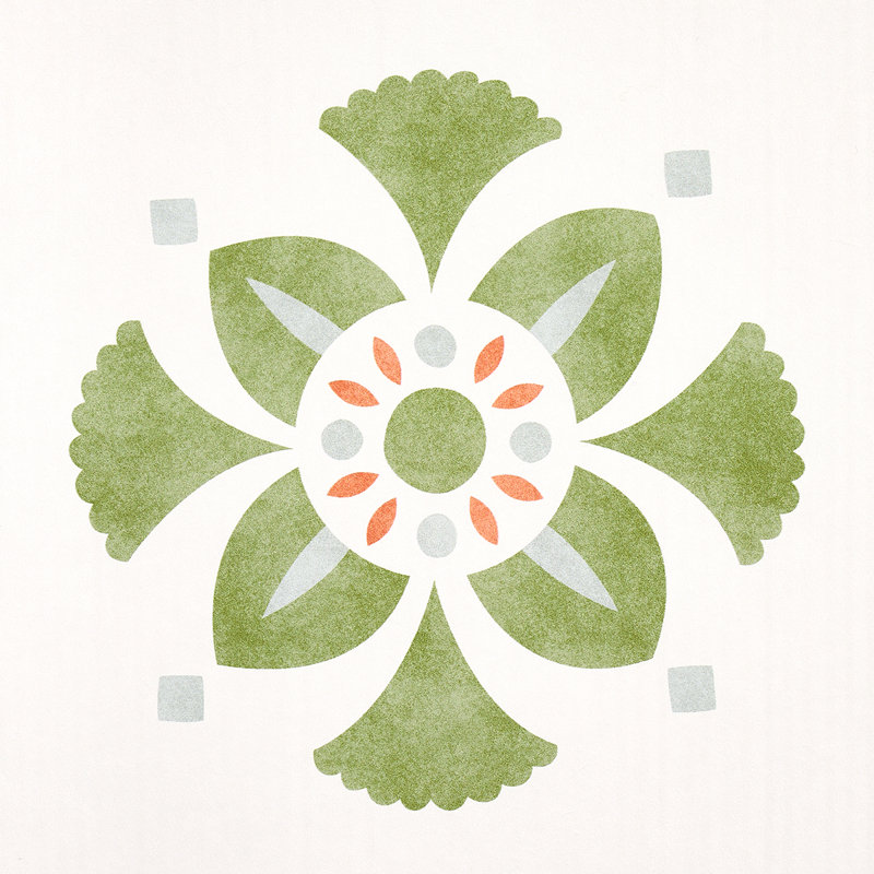 Willard House Stencil Wallpaper, Green