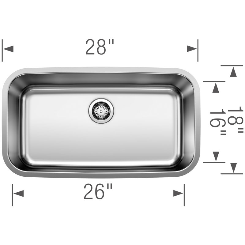 Stellar 28" Single Bowl Undermount Stainless Steel Kitchen Sink