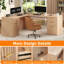 Bureau de direction en L 68,9 pouces avec station de charge, bureau d'angle cannelé moderne avec tiroir classeur et armoire de rangement, bureau personnel en bois, bureau d'ordinateur, bureau en chêne naturel