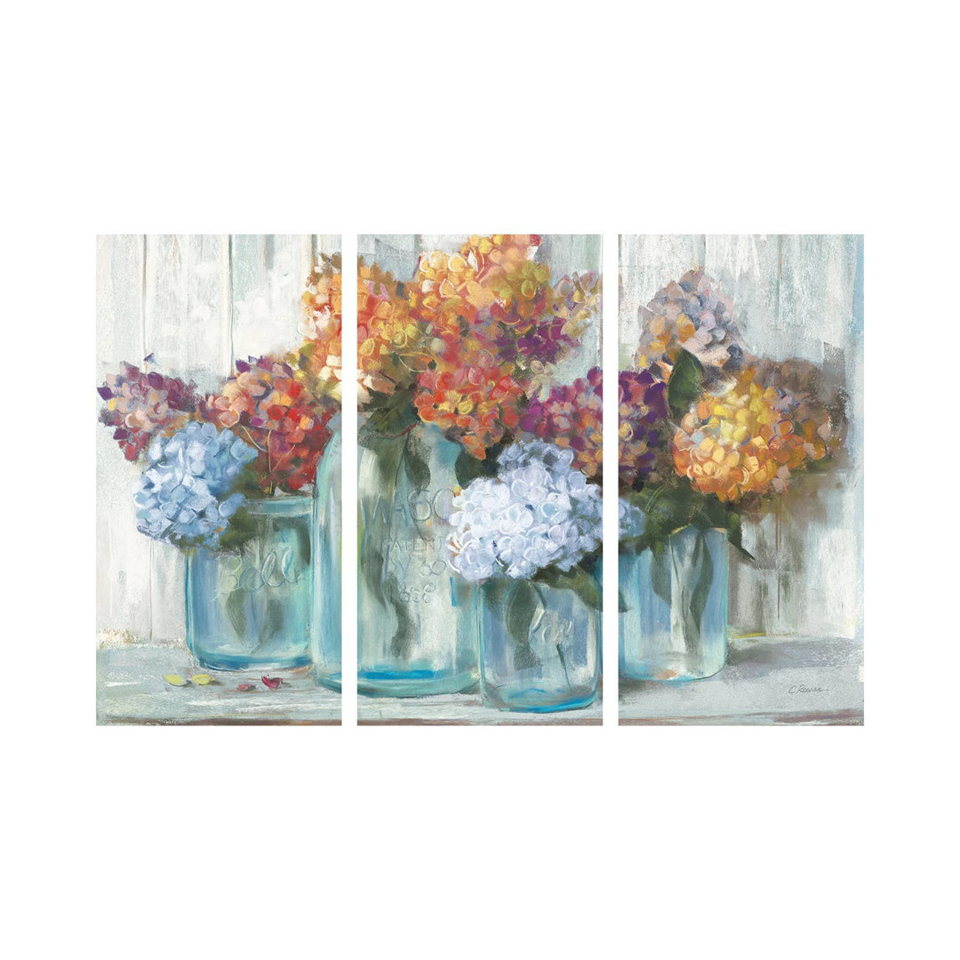 Fall Hydrangeas In Glass Jar Crop von Carol Rowan - No Frame Gallery-Wrapped Canvas Giclée on Canvas