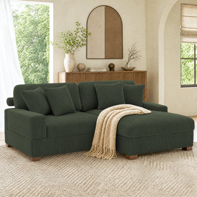 Milbrey 2-Piece Corduroy Modular Sectional with Pillow Back