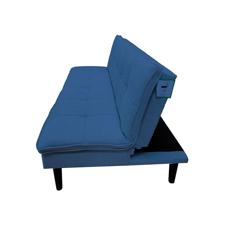 3 Seater Linen Sofa Bed, Navy