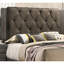 Lit très grand contemporain avec tête de lit tapissier grise et transitionnelle crème-1021304369-1021304375
