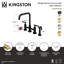 Robinet de cuisine à deux poignées à fixation sur le comptoir à 4 trous avec douchette latérale en laiton Kingston-103181271