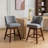 Counter Height Swivel Barstools, 26'' H Seat Height Upholstered Bar Stools Set Of 2, Fabric-1823540862
