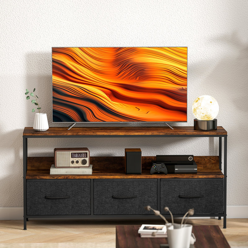 Unfinished TV Stand for TVs up to 55", Rustic Brown