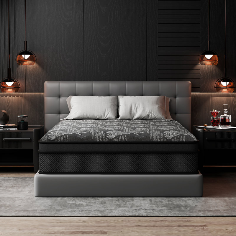 Evann Two Sizes 12" Medium Firm Hybrid Mattress with Pocket Spring Coils &Cooling Gel Foam, Anti-Static & Hypoallergenic for Healthy Sleep – Triple-Certified (CertiPUR-US, OEKO-TEX, SGS)