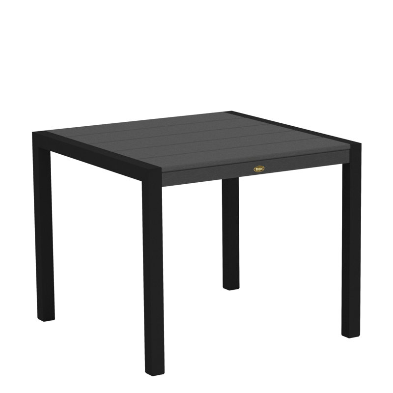 Table de salle à manger POLYWOOD Surf City, 30 po x 30 po, Noir texturé / Pierre angulaire