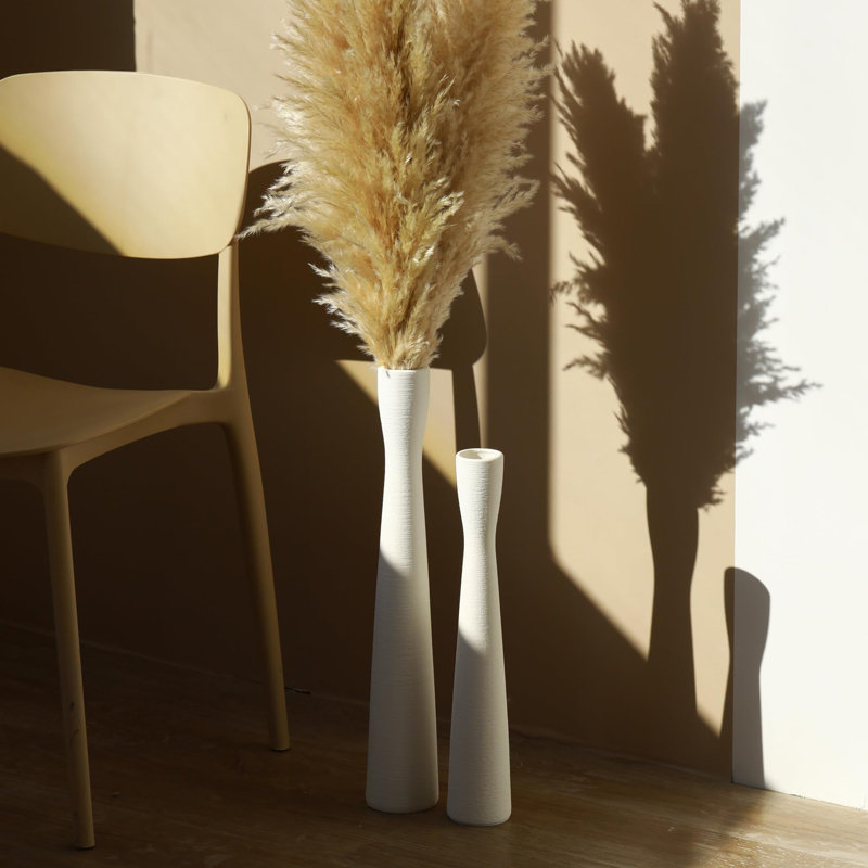 Porcelain China Floor Vase, White, 40cm