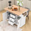 Kitchen Cart with Dual Drop Leaf, Rolling Design, Power Outlet and Ample Storage on 5 Wheels-563098241