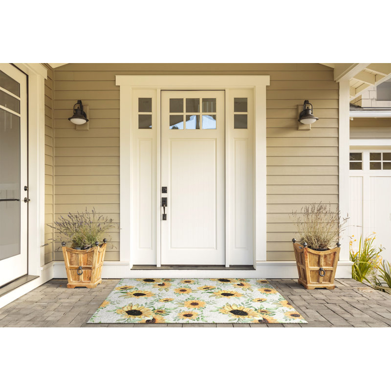 Non-Slip Floral Outdoor Doormat